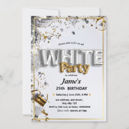 Convite para Festa ou Encontro com Tudo Branco