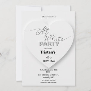Convite para Festa ou Encontro Tudo Branco