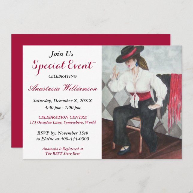 CONVITE PARA FESTA PRETA E BRANCA (Frente/Verso)