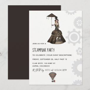 Convite para Festa Steampunk