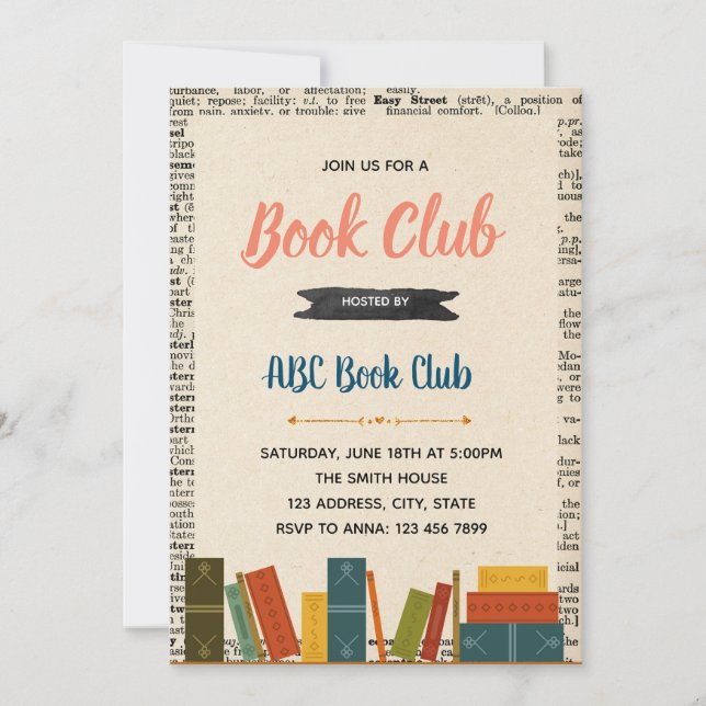 Convite para festa temática de livro da biblioteca (Frente)