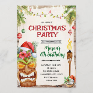 convite para festa tropical de Natal
