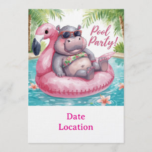 Convite para Festa Tropical na Piscina – Aquarela
