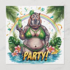 Convite para Festa Tropical na Piscina do Dia de S