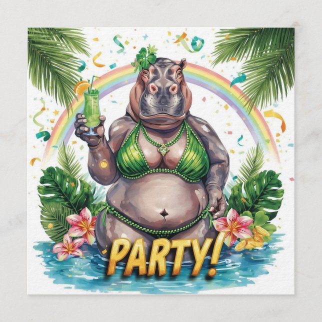 Convite para Festa Tropical na Piscina do Dia de S (Frente)