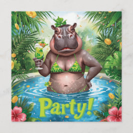 Convite para Festa Tropical no Pool do Dia de São