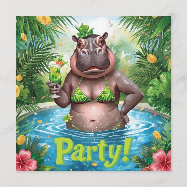 Convite para Festa Tropical no Pool do Dia de São  (Frente)