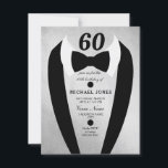 Convite para Festas de aniversário Silver Tuxedo M<br><div class="desc">Design cortesia de https://www.etsy.com/shop/teabreakart</div>