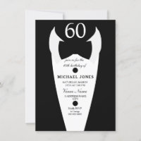 Convite para Festas de aniversário Tuxedo Tie Mens