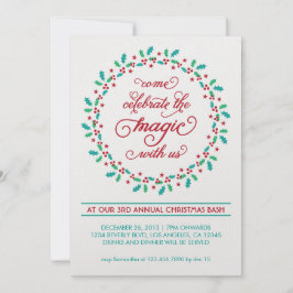 Convite para Festas de Feriado Mistletoe Wreath