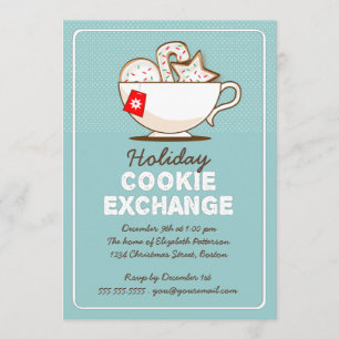 Convite para Festas de Férias de Bolachas de Natal