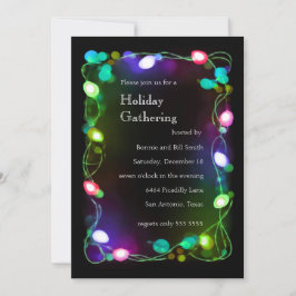 Convite para Festas de Férias de Luzes Brilhantes