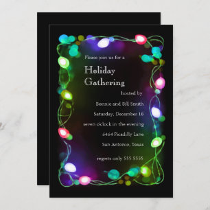 Convite para Festas de Férias de Luzes Brilhantes