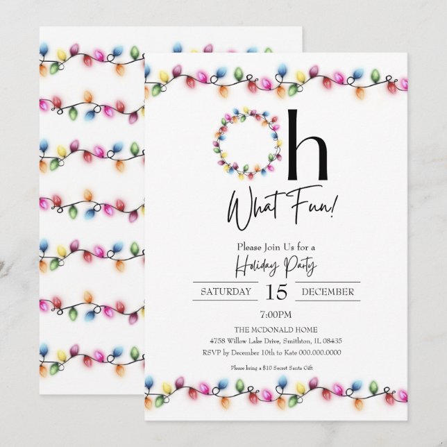 Convite para Festas de Férias de Natal (Frente/Verso)