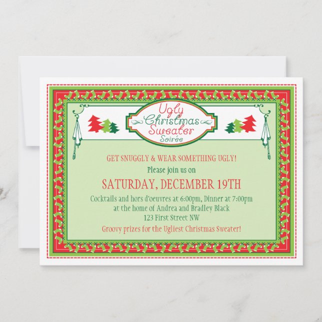 Convite para Festas de Férias de Natal Feias (Frente)