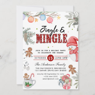 Convite para Festas de Férias Jingle & Mingle