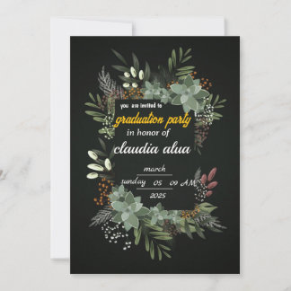 Convite para Festas de formatura Botânica Elegante