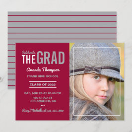 Convite para Festas de formatura Cardinal e Cinza