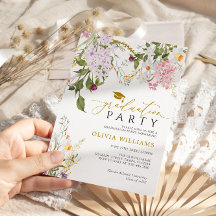 Convite para Festas de formatura de flores selvage