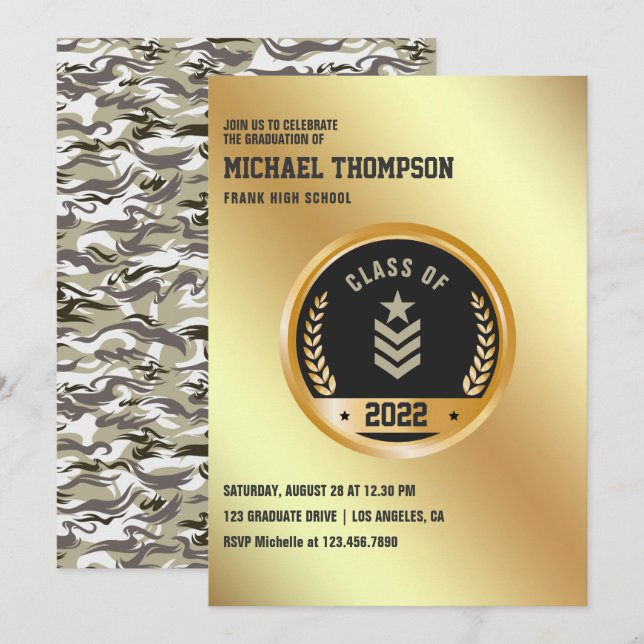 Convite para Festas de formatura do Exército/Milit (Frente/Verso)