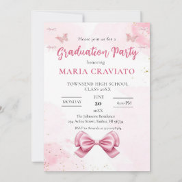 Convite para Festas de formatura Dourada e rosa el