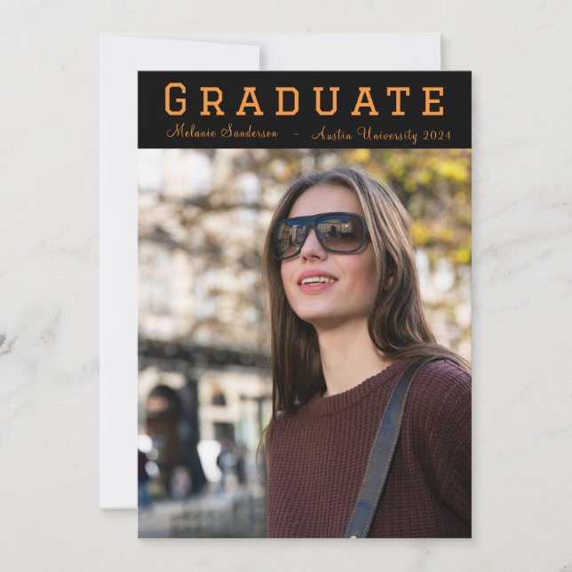 Convite para Festas de formatura Elegant Photo 202 (Frente)