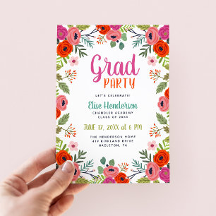 Convite para Festas de formatura Floral Brilhante