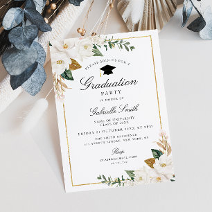 Convite para festas de formatura floral da Magnoli