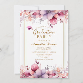Convite para Festas de formatura Floral Elegante
