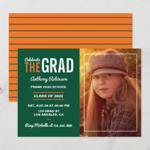 Convite para Festas de formatura Laranja e Verde