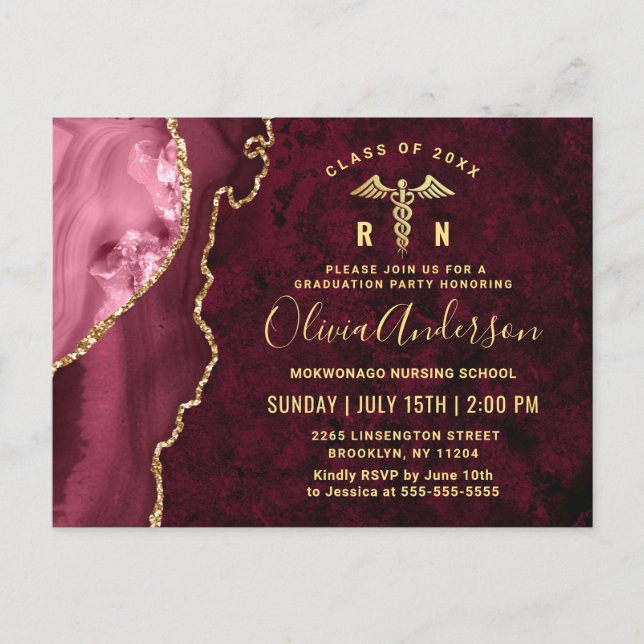 Convite para Festas de formatura moderno Dourado M (Frente)