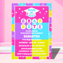 Convite para Festas de formatura Neon Retroativa