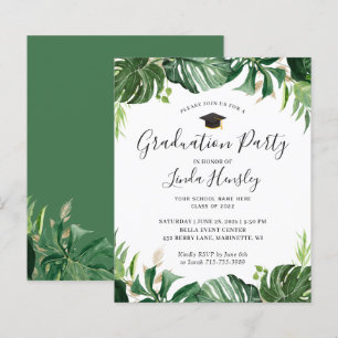 Convite para Festas de formatura Tropical Greenery