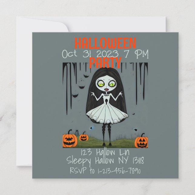 Convite para Festas de Halloween (Frente)