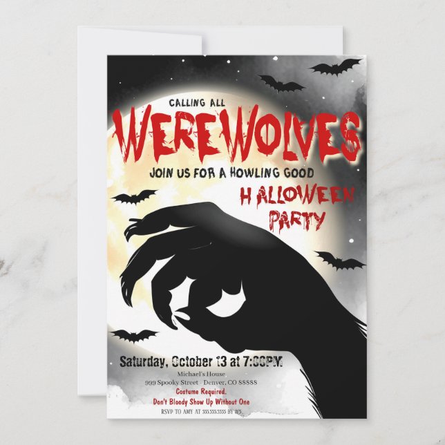 Convite para Festas de Halloween (Frente)