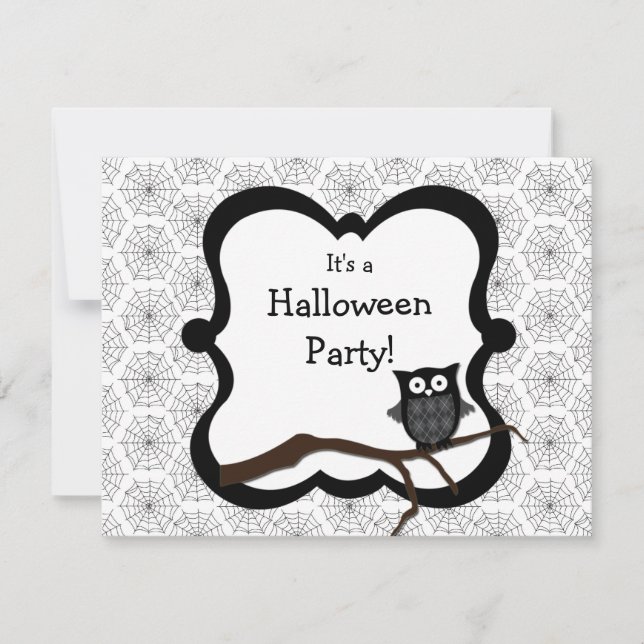Convite para Festas de Halloween - Coruja (Frente)
