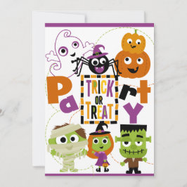 Convite para Festas de Halloween de Truque ou Trat