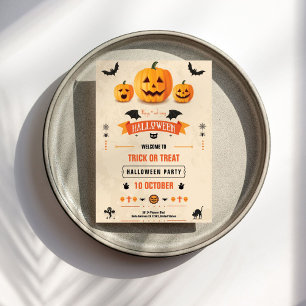 Convite para Festas de Halloween de Truque ou Trat