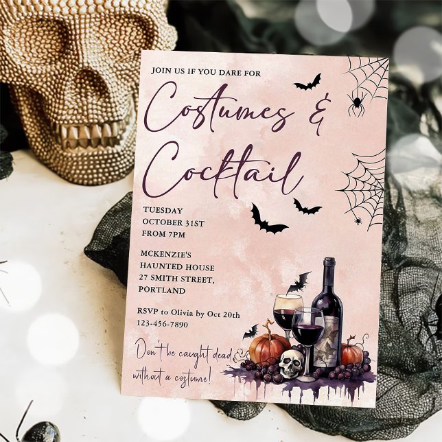 Convite para Festas de Halloween e Cocktails (Criador carregado)