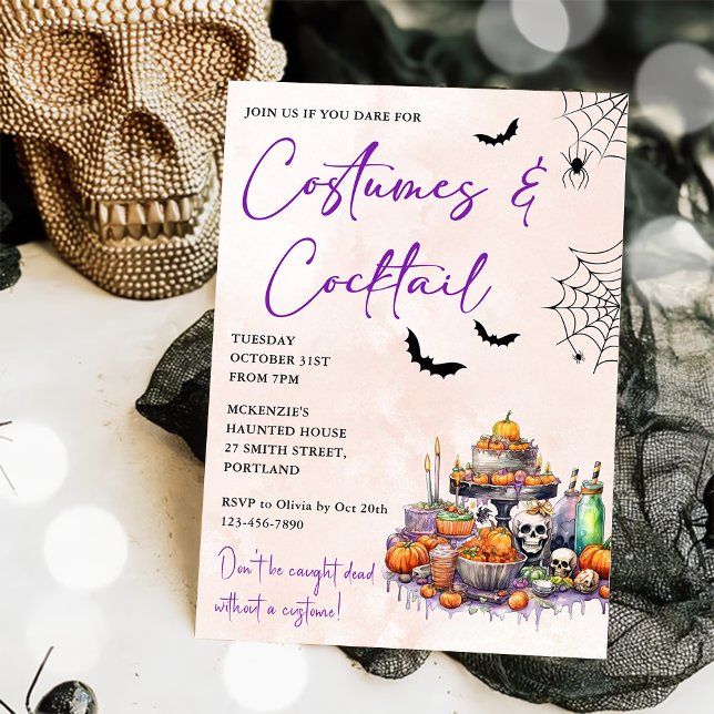 Convite para Festas de Halloween e Cocktails (Criador carregado)