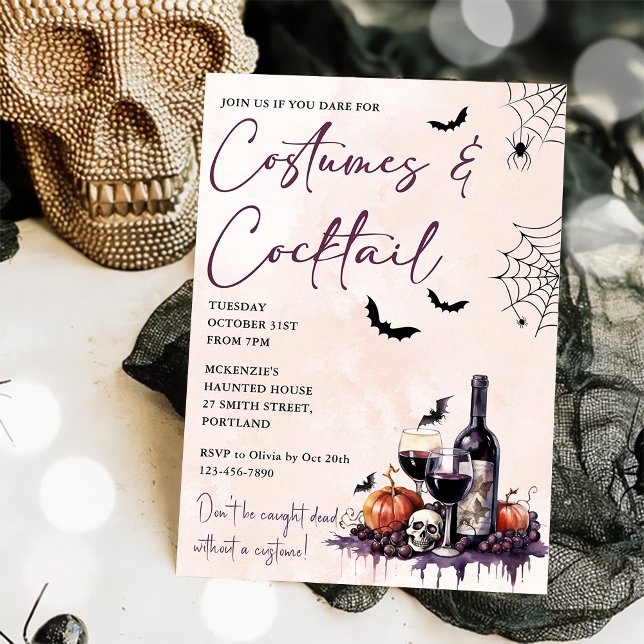 Convite para Festas de Halloween e Cocktails (Criador carregado)