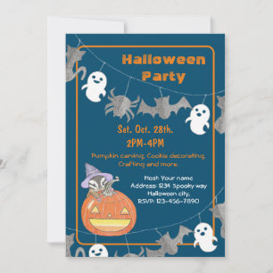 Convite para Festas de Halloween para Crianças de 