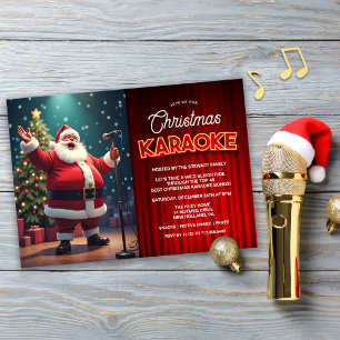 Convite para Festas de Natal de Karaoke