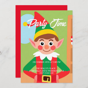 Convite para Festas de Natal Elf