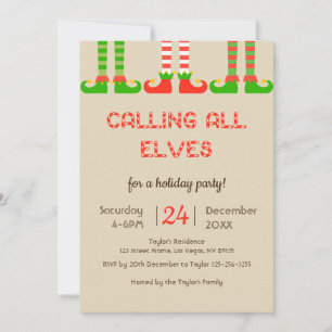 Convite para Festas de Natal Elves