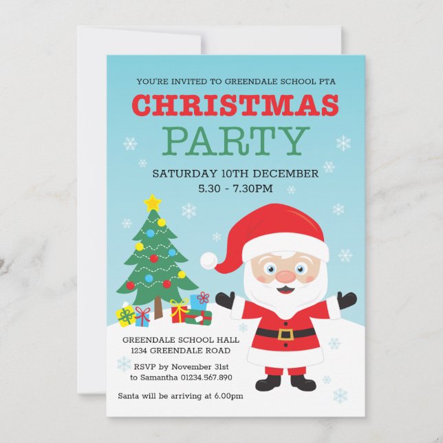Convite para Festas de Natal para Crianças (Frente)