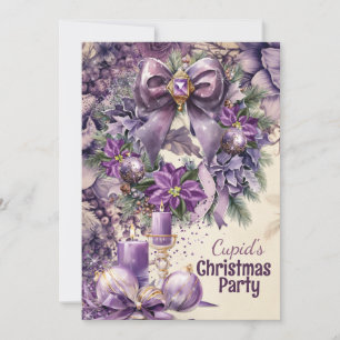 Convite para Festas de Natal Roxo