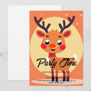 Convite para Festas de Natal Rudolph