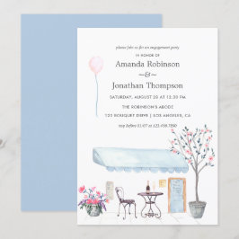 Convite para Festas de noivado com Temas Watercolo