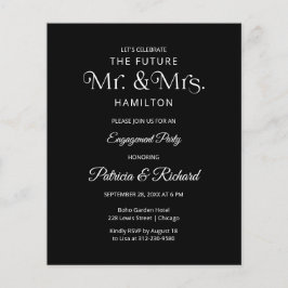 Convite para Festas de noivado do Sr. e Sra.